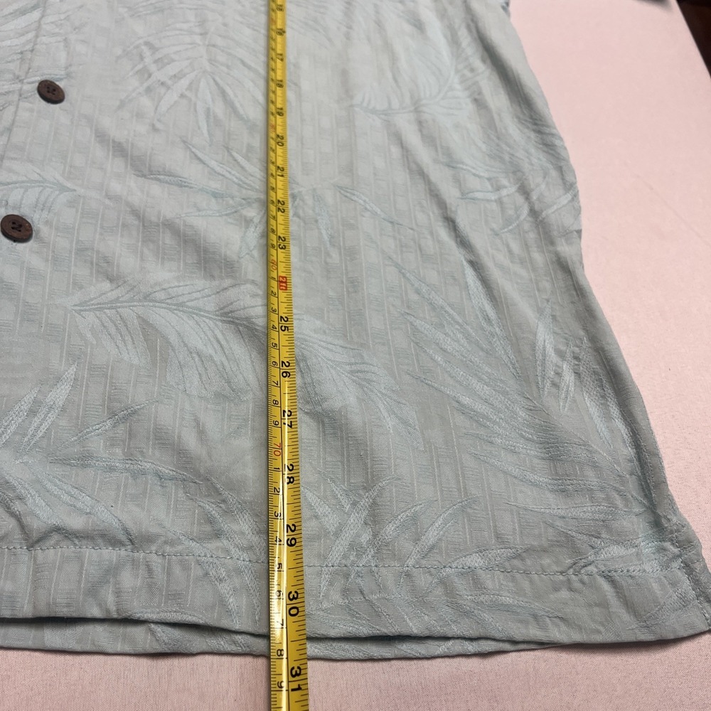 Tommy Bahama 100% Silk Hawaiian Button Up Short Sleeve Blue Floral Men's Medium - Picture 5 of 7